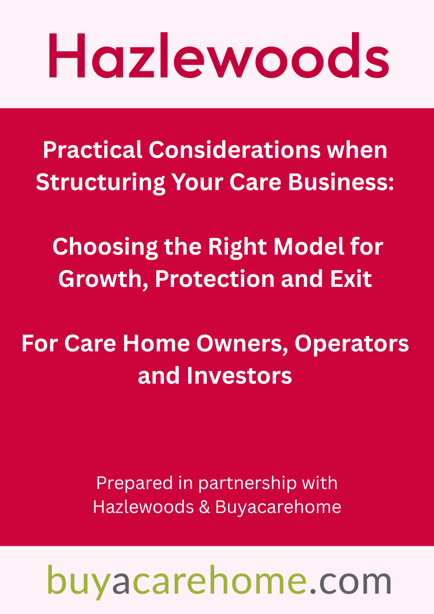 Practical Considerations when Structuring Your Care Business